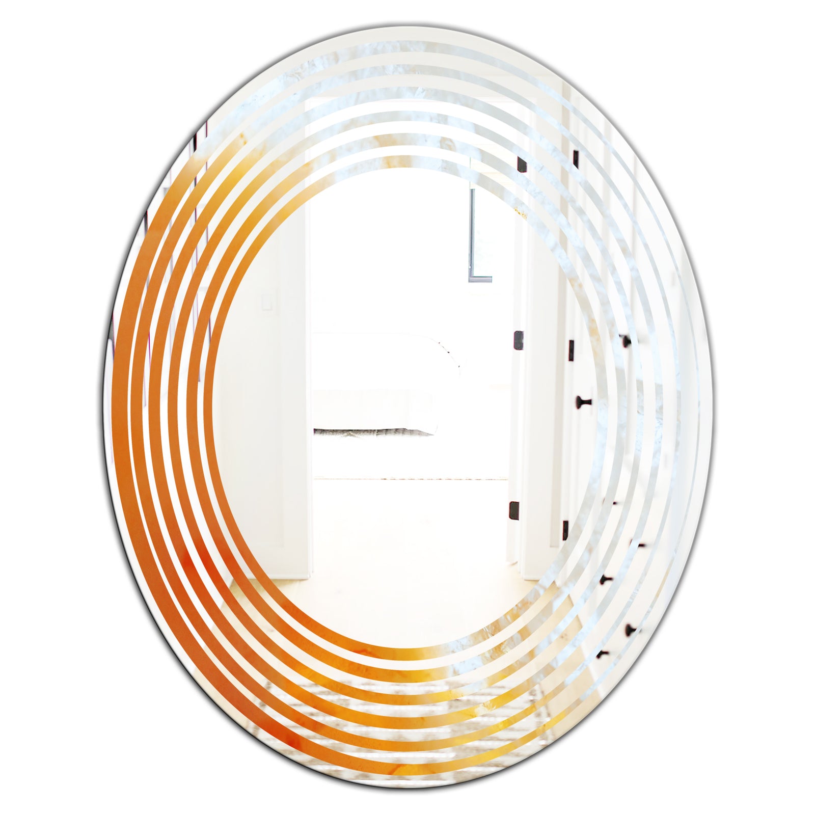 True Yellow Stone - Modern Round or Oval Wall Mirror - Wave