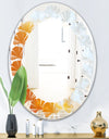 True Yellow Stone - Modern Round or Oval Wall Mirror - Leaves