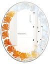 True Yellow Stone - Modern Round or Oval Wall Mirror - Leaves