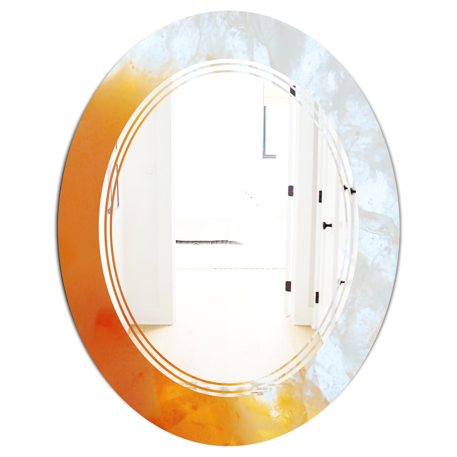 True Yellow Stone - Modern Round or Oval Wall Mirror - Triple C