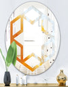 True Yellow Stone - Modern Round or Oval Wall Mirror - Hexagon Star