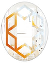 True Yellow Stone - Modern Round or Oval Wall Mirror - Hexagon Star