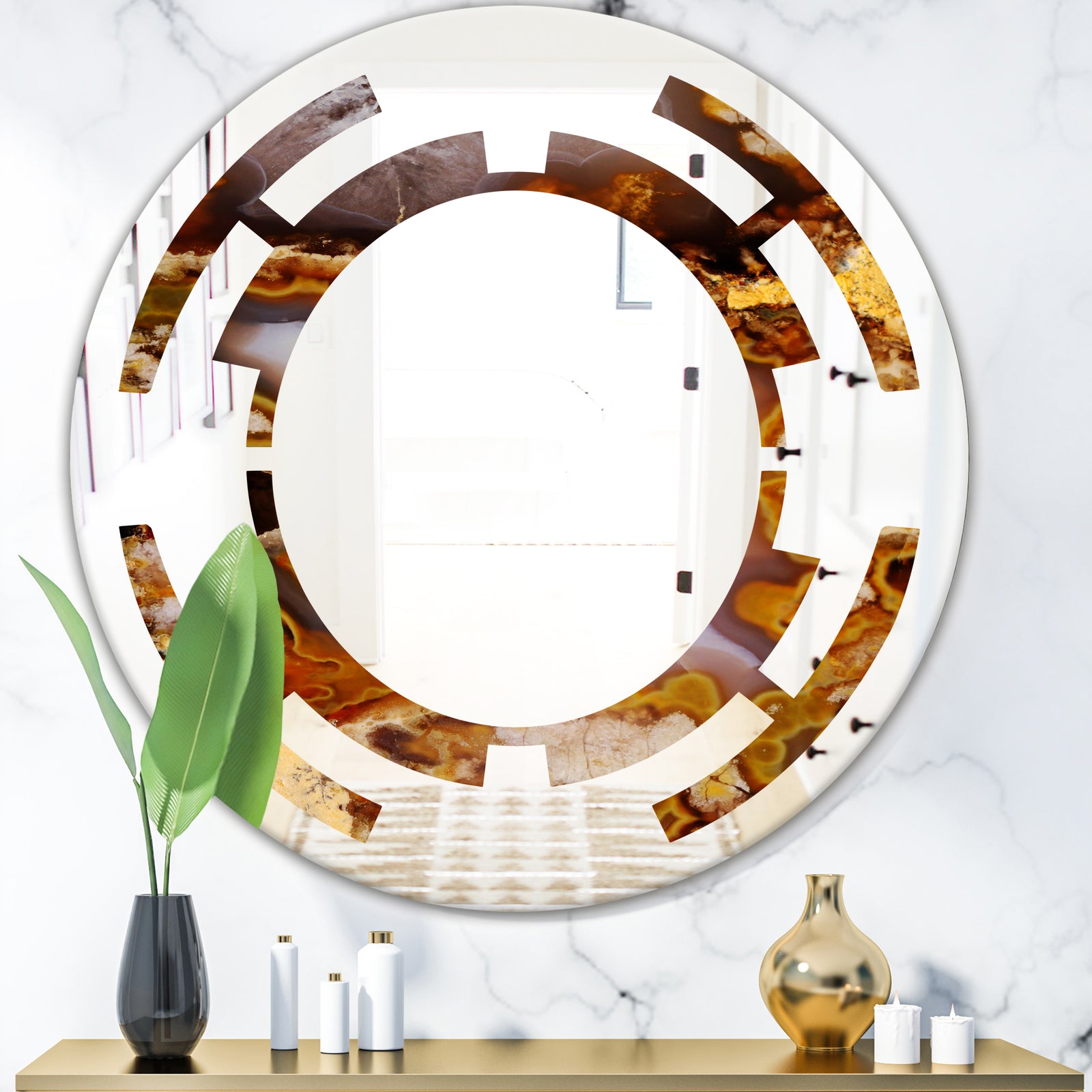 Sand Close Up - Modern Round or Oval Wall Mirror - Space
