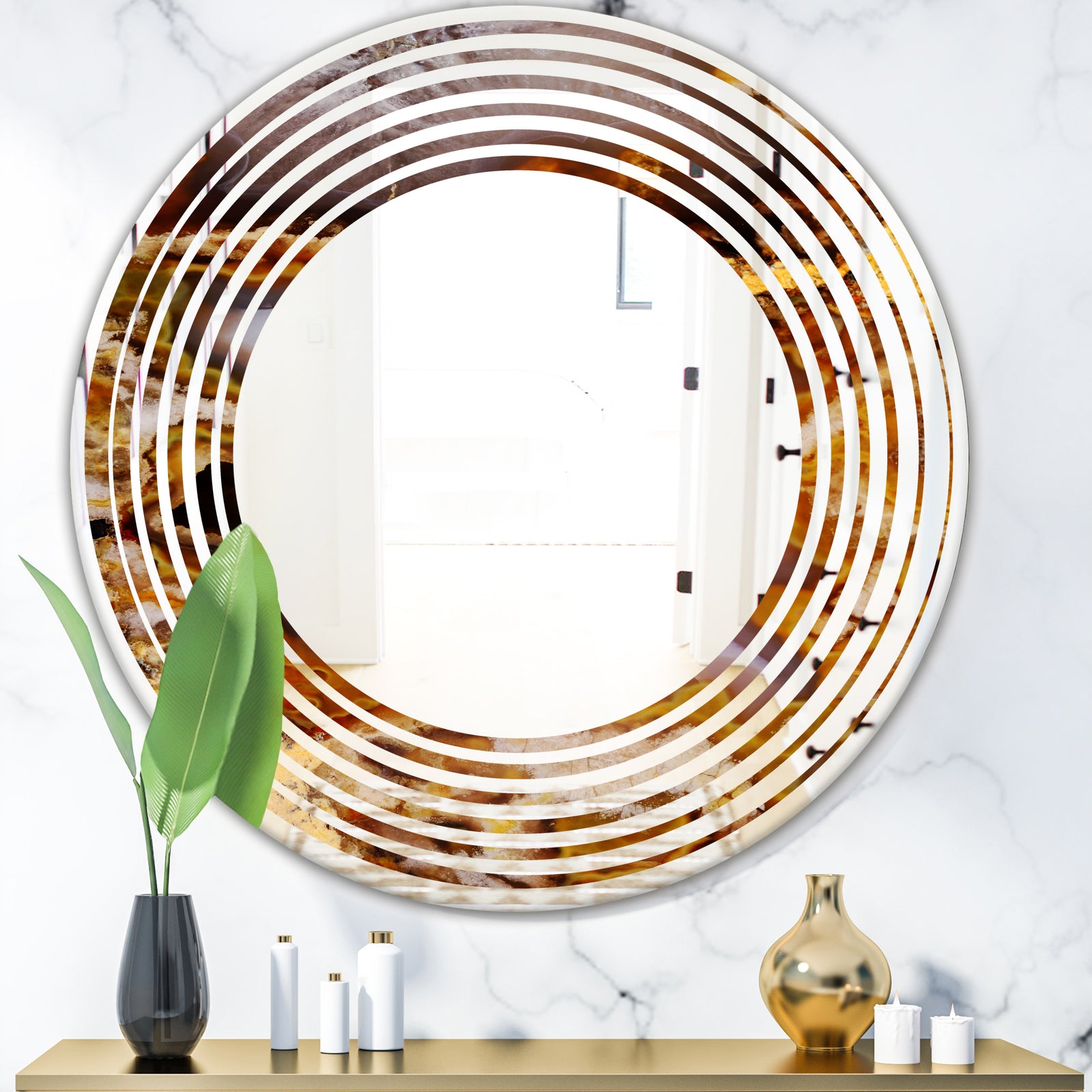 Sand Close Up - Modern Round or Oval Wall Mirror - Wave
