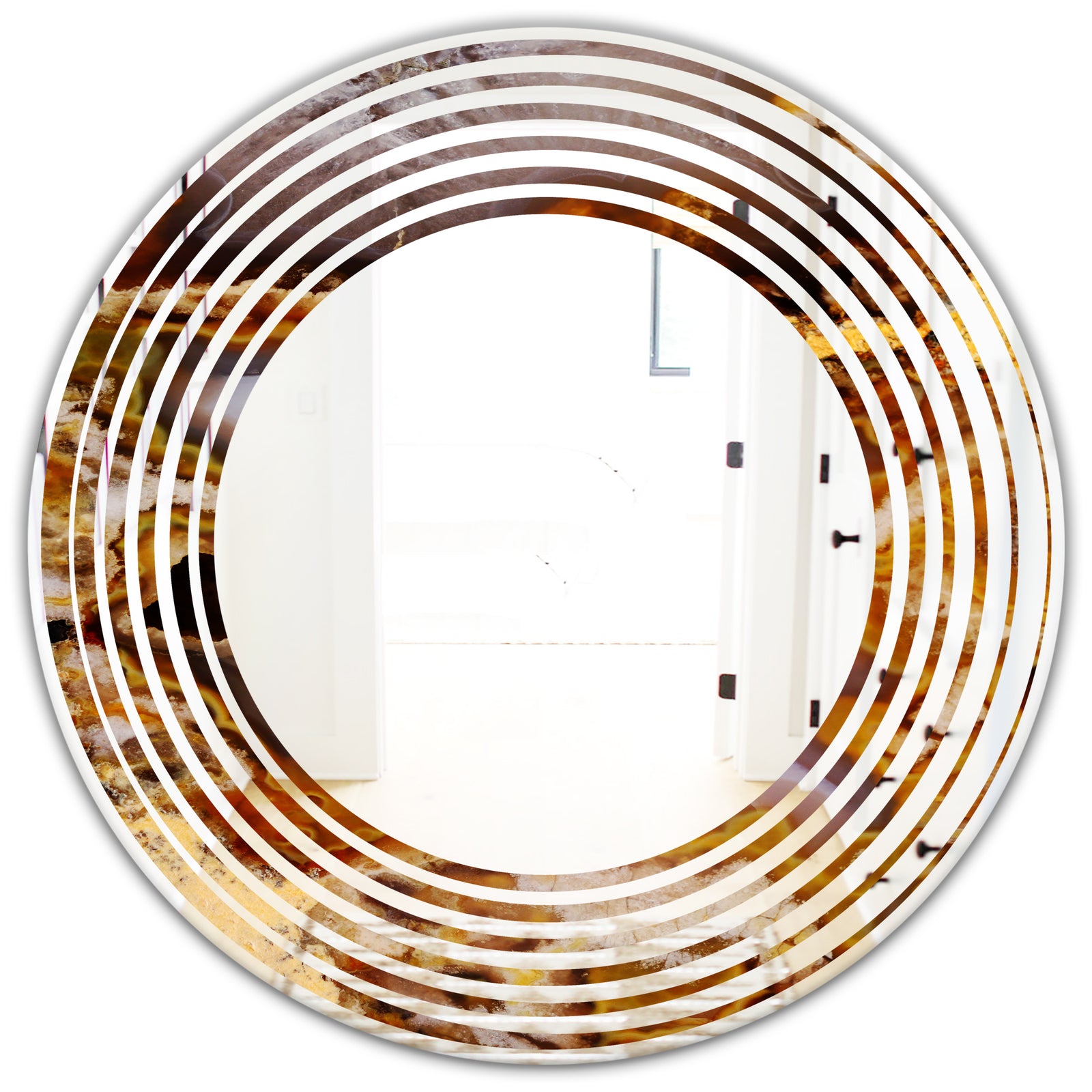Sand Close Up - Modern Round or Oval Wall Mirror - Wave