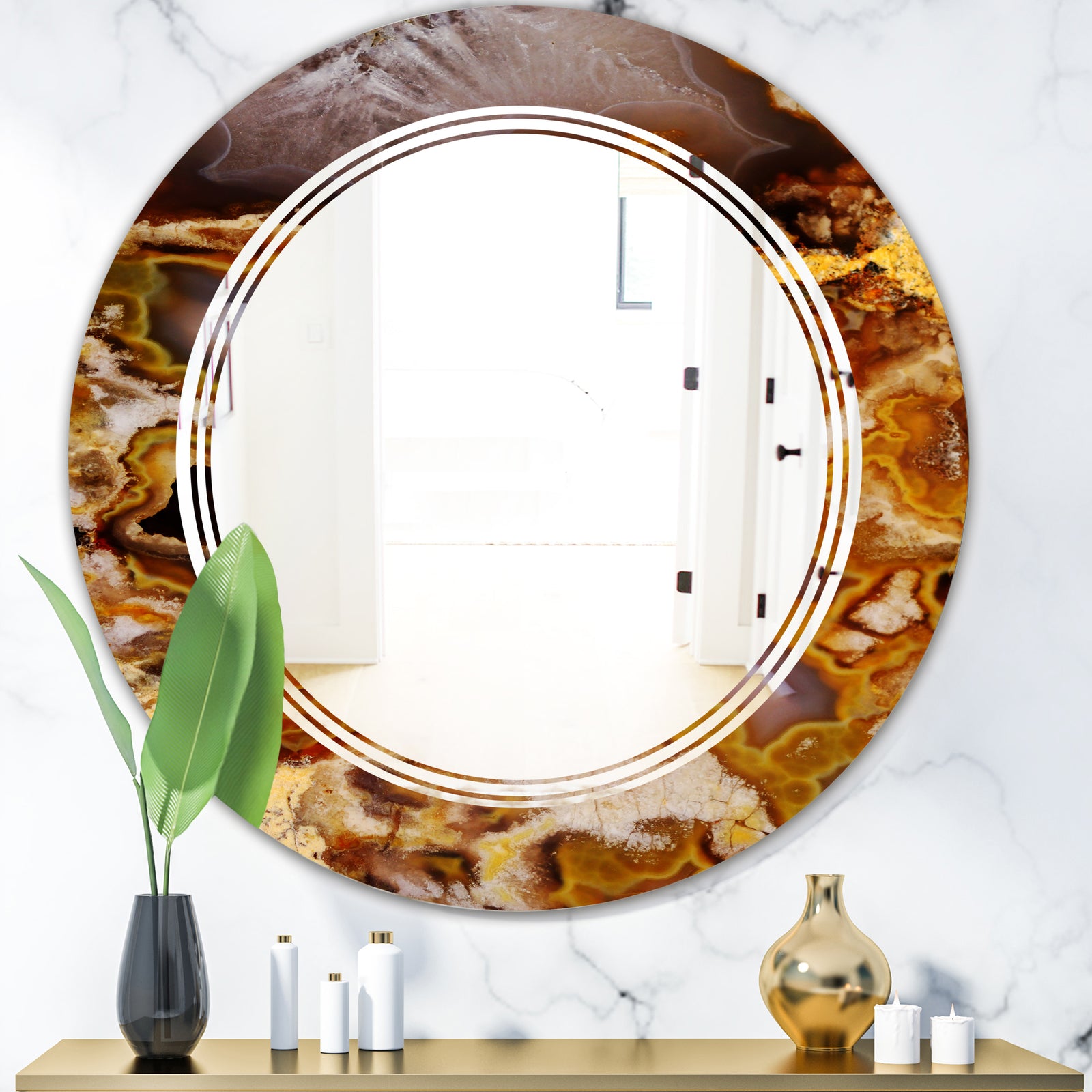 Sand Close Up - Modern Round or Oval Wall Mirror - Triple C