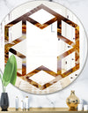 Sand Close Up - Modern Round or Oval Wall Mirror - Hexagon Star