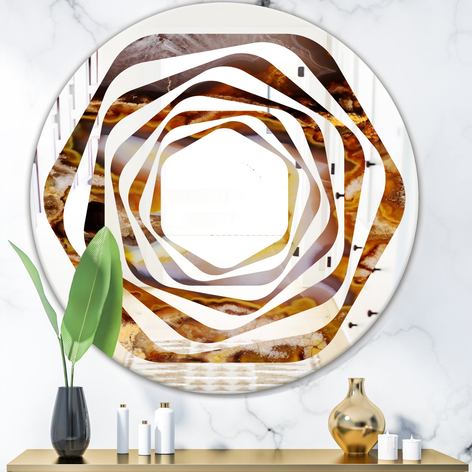 Sand Close Up - Modern Round or Oval Wall Mirror - Whirl