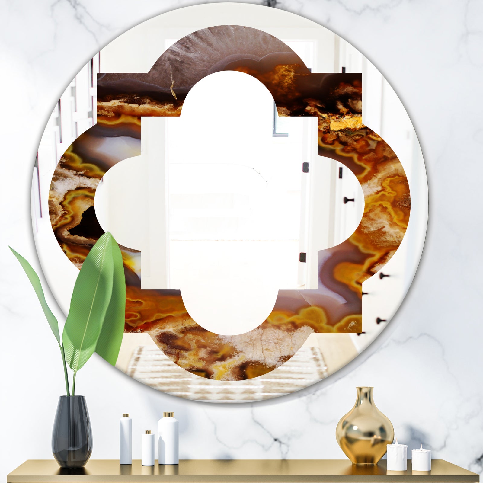 Sand Close Up - Modern Round or Oval Wall Mirror - Quatrefoil