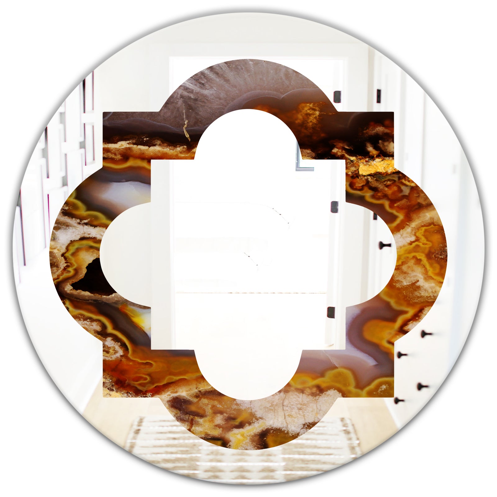 Sand Close Up - Modern Round or Oval Wall Mirror - Quatrefoil