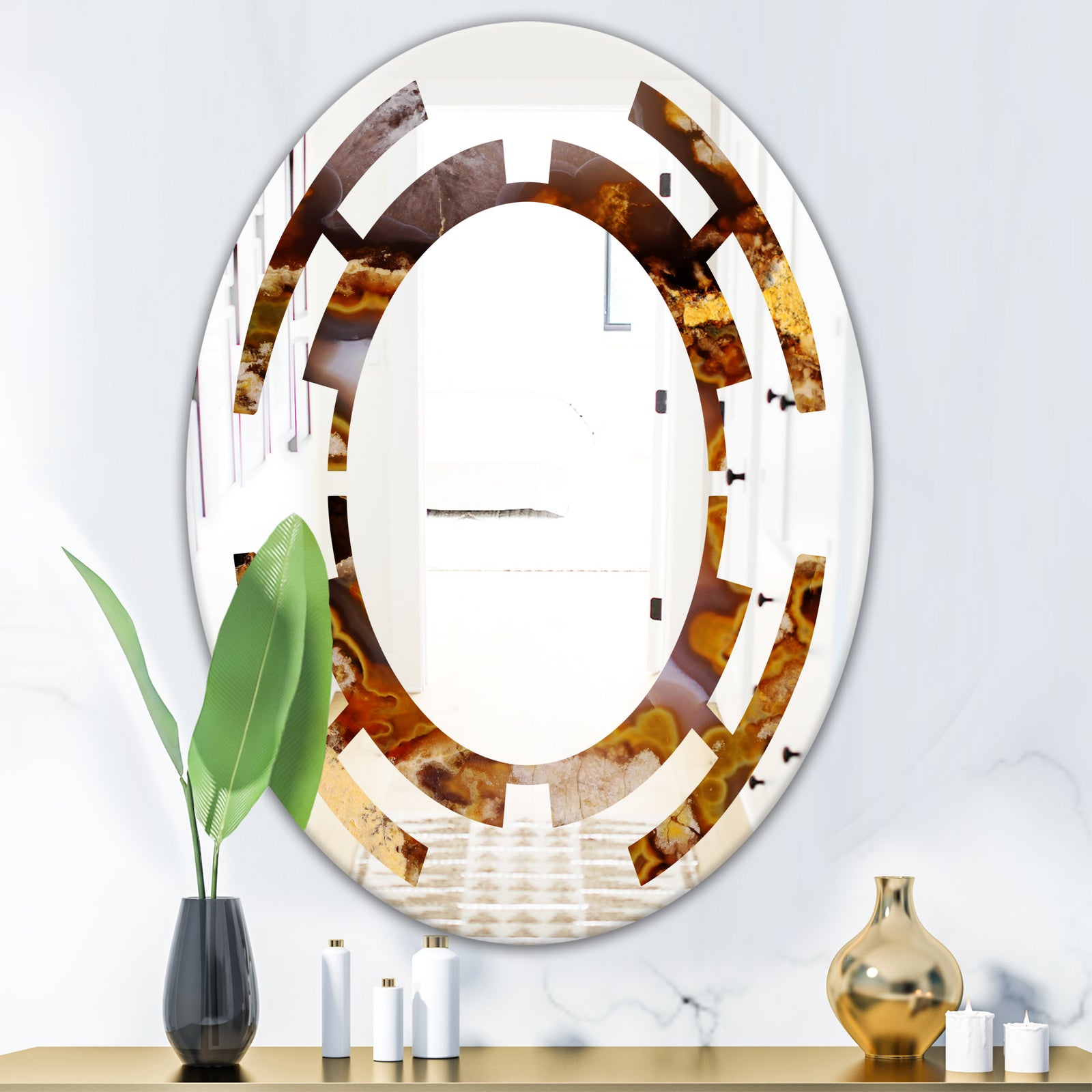 Sand Close Up - Modern Round or Oval Wall Mirror - Space