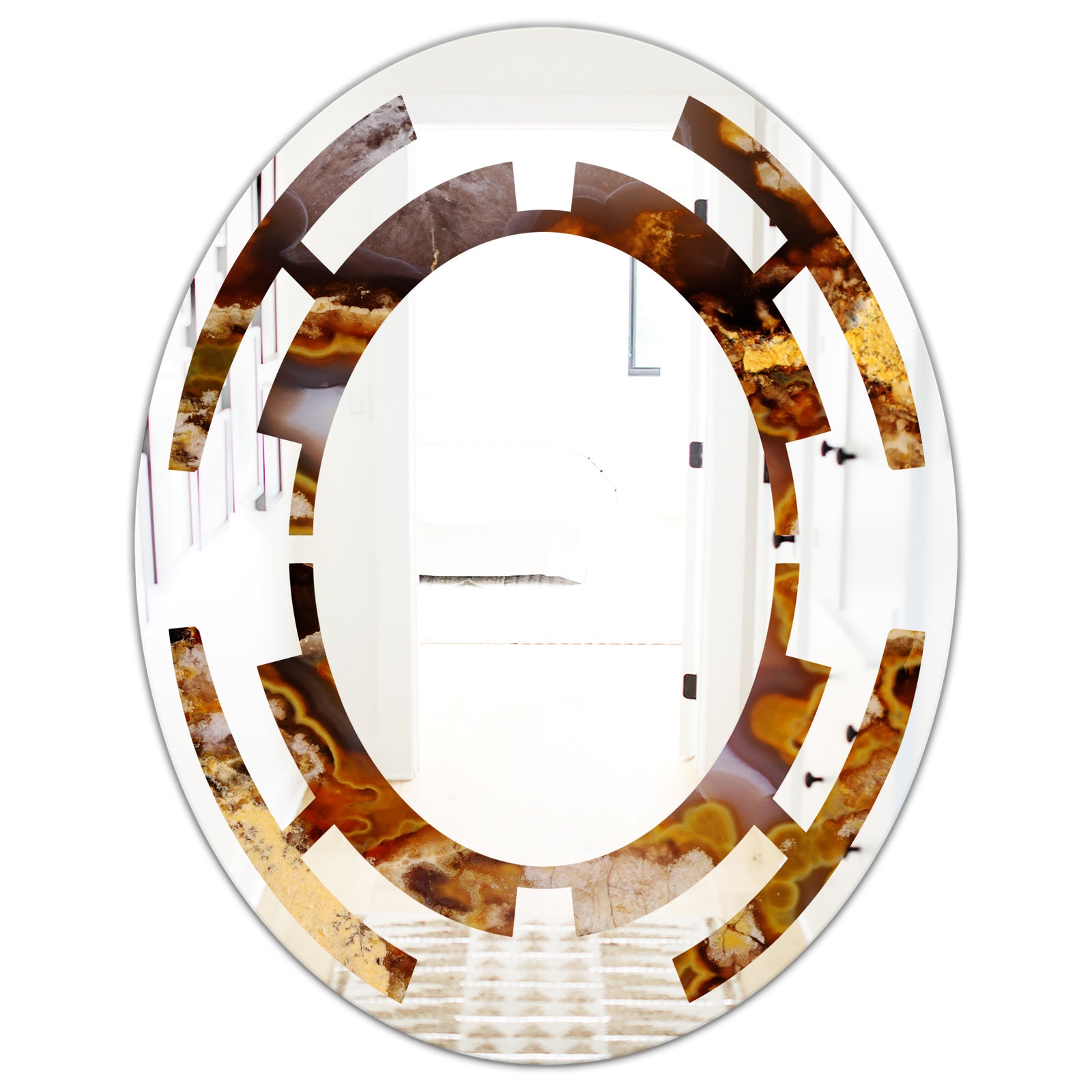 Sand Close Up - Modern Round or Oval Wall Mirror - Space