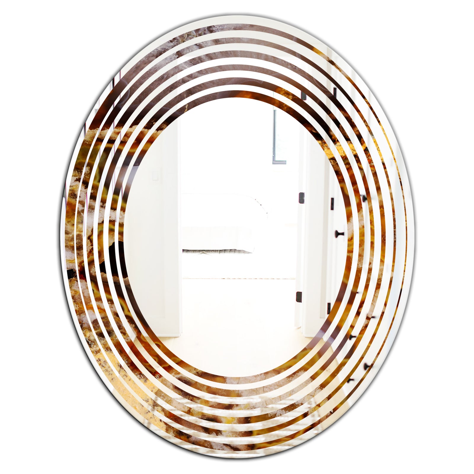 Sand Close Up - Modern Round or Oval Wall Mirror - Wave