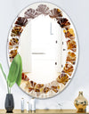 Sand Close Up - Modern Round or Oval Wall Mirror - Leaves