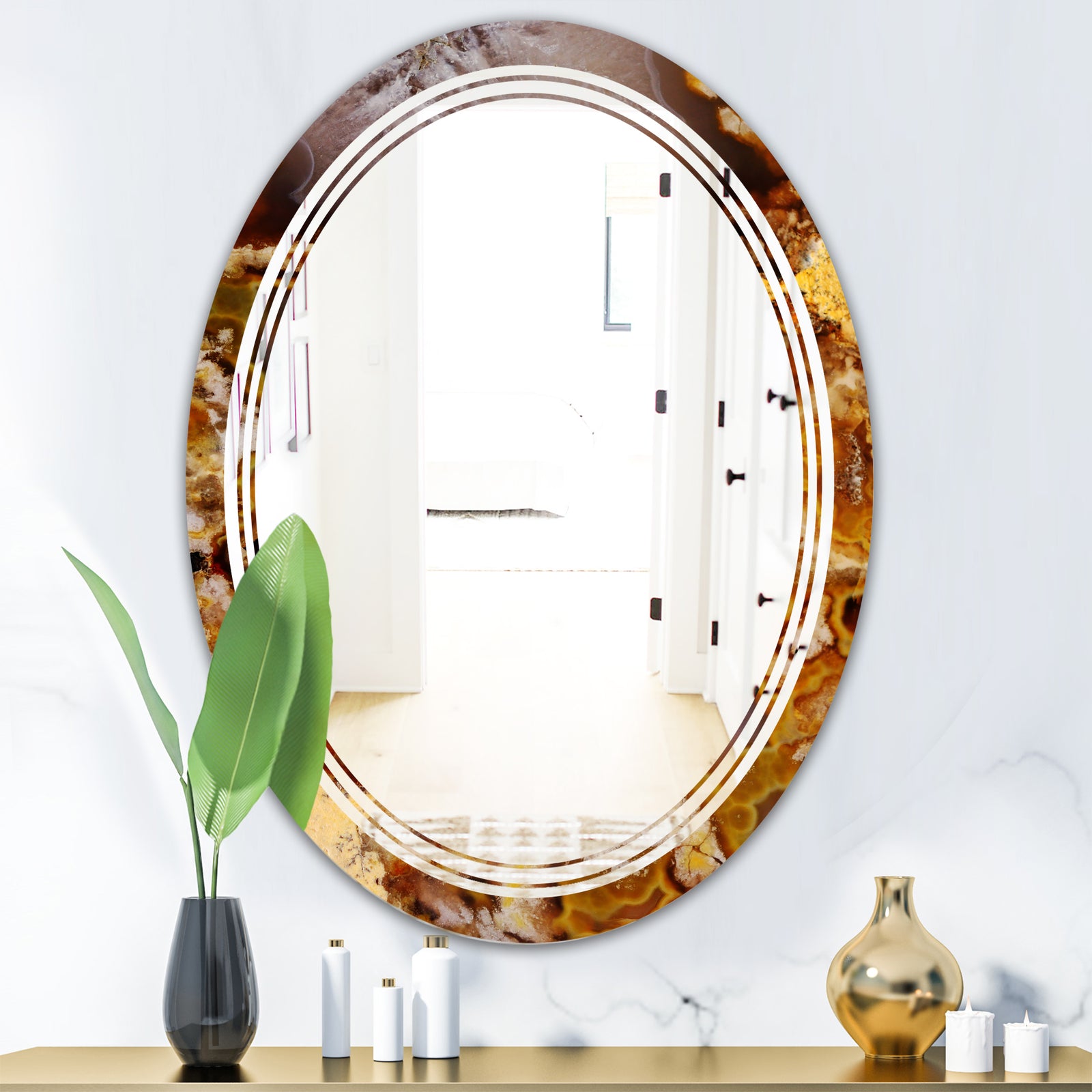 Sand Close Up - Modern Round or Oval Wall Mirror - Triple C