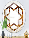 Sand Close Up - Modern Round or Oval Wall Mirror - Hexagon Star