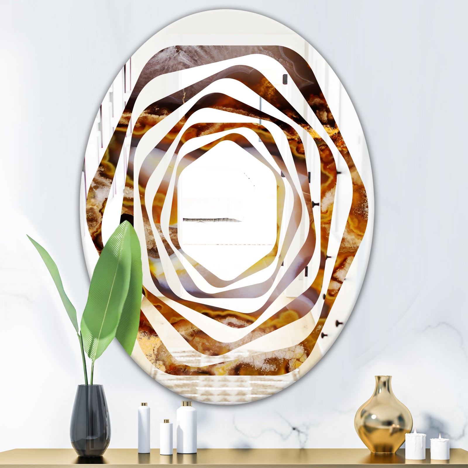 Sand Close Up - Modern Round or Oval Wall Mirror - Whirl