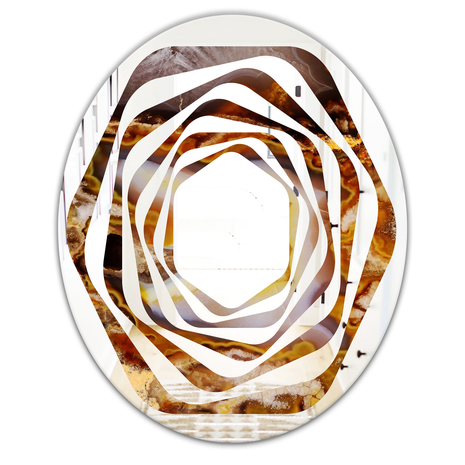 Sand Close Up - Modern Round or Oval Wall Mirror - Whirl