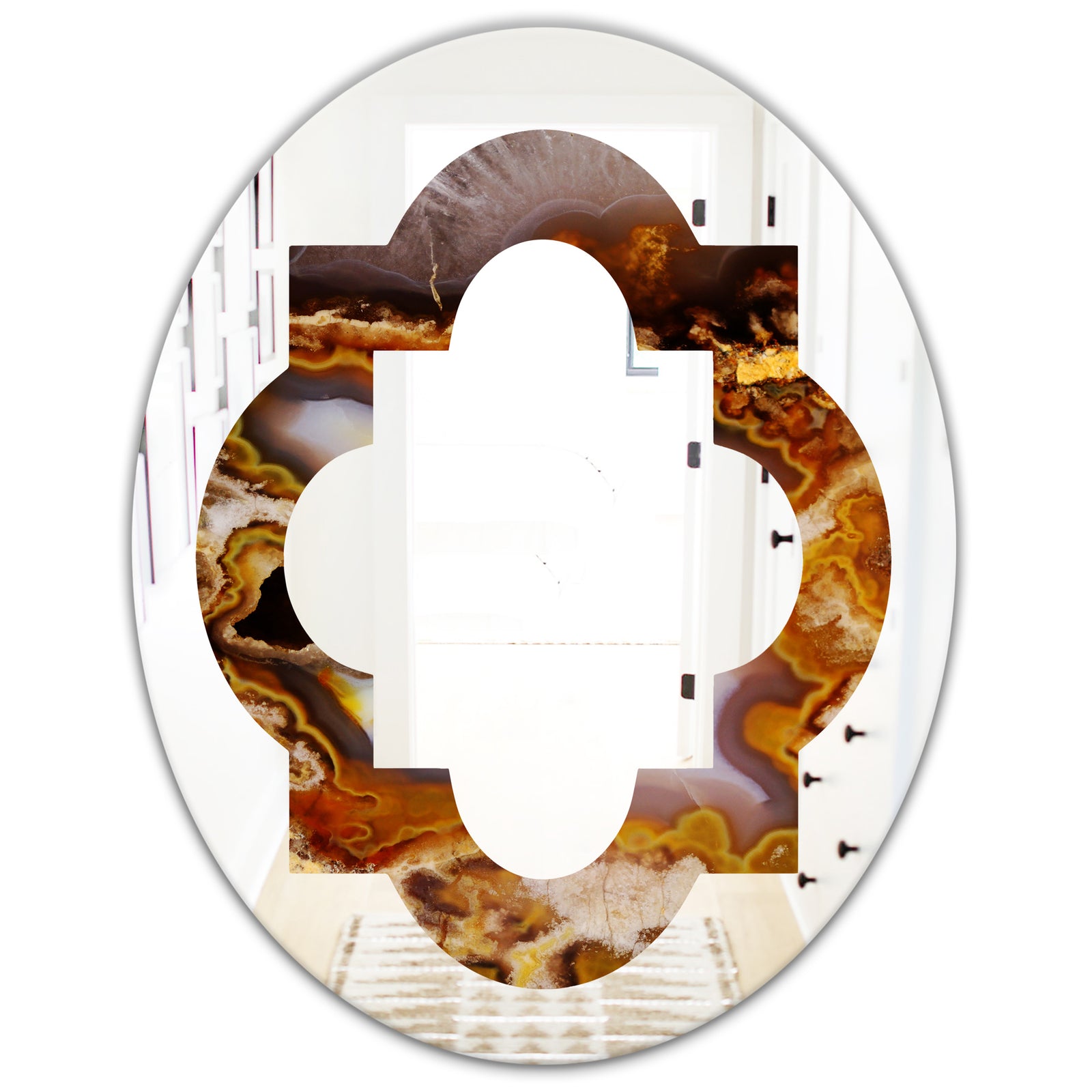 Sand Close Up - Modern Round or Oval Wall Mirror - Quatrefoil
