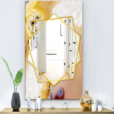 Natural Brown Banded Agate - Modern Mirror - Frameless Contemporary Wall Mirror