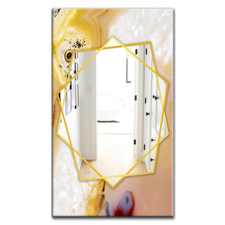 Natural Brown Banded Agate - Modern Mirror - Frameless Contemporary Wall Mirror