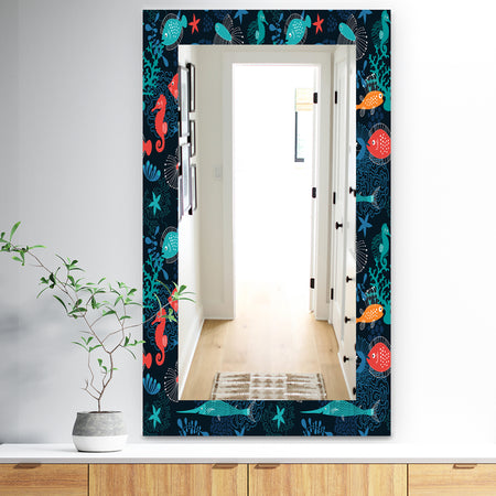 Costal Creatures 2 - Traditional Mirror - Frameless Vanity Mirror