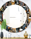 Feathers 1 - Bohemian and Eclectic Mirror - Frameless Oval or Round Wall Mirror