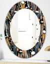 Feathers 1 - Bohemian and Eclectic Mirror - Frameless Oval or Round Wall Mirror