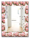 Pink Blossom 1 - Farmhouse Mirror - Frameless Vanity Mirror