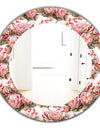 Pink Blossom 1 - Farmhouse Mirror - Frameless Oval or Round Wall Mirror