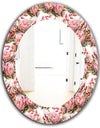 Pink Blossom 1 - Farmhouse Mirror - Frameless Oval or Round Wall Mirror