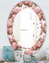 Pink Blossom 1 - Farmhouse Mirror - Frameless Oval or Round Wall Mirror