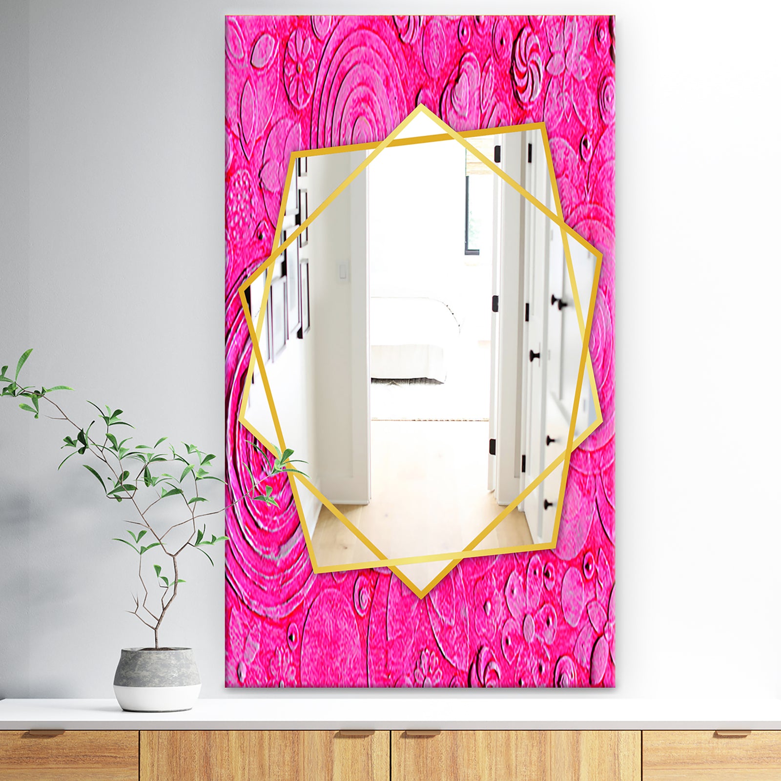 Mix Of Summer HawaIIn Flowers - Traditional Mirror - Frameless Wall Mirror