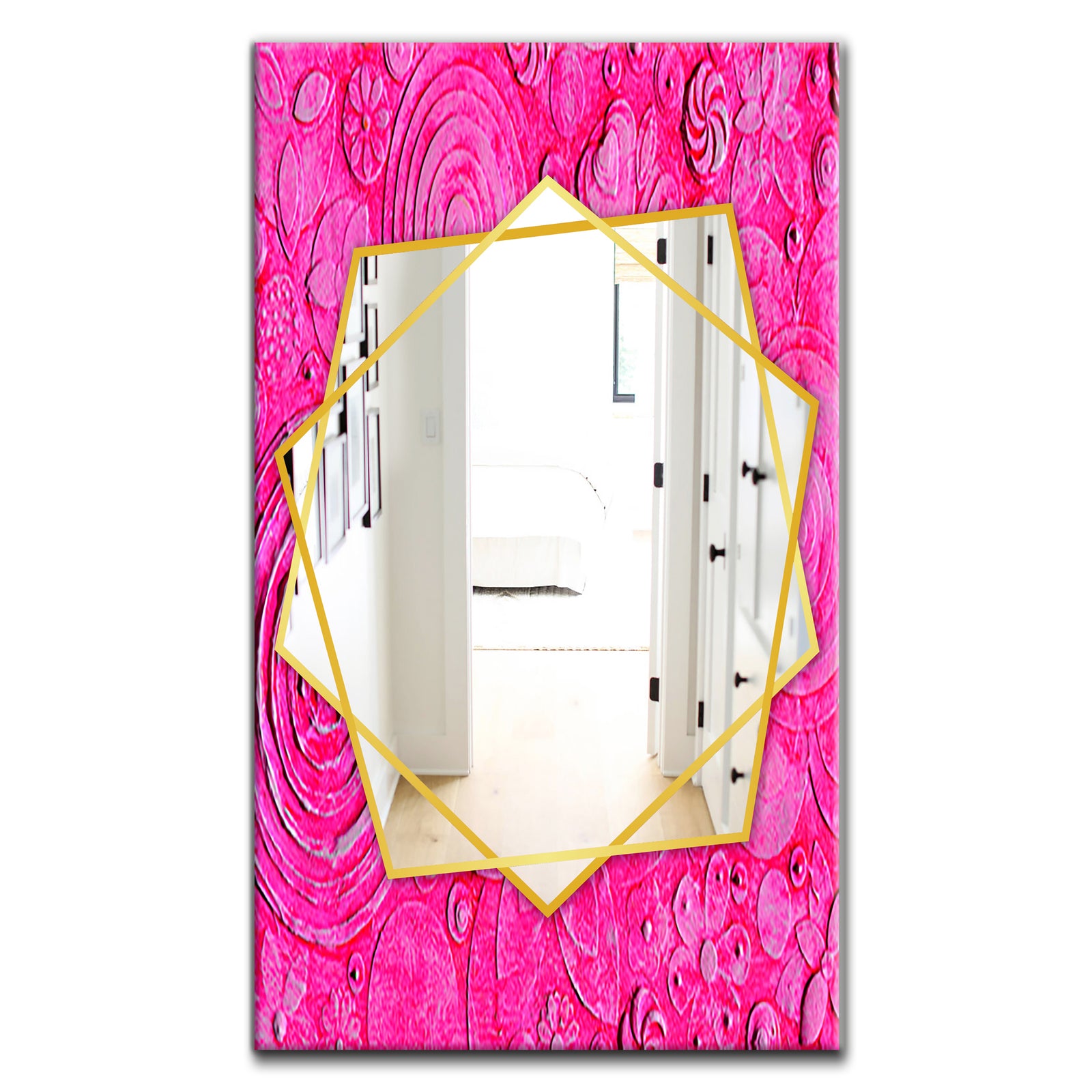 Mix Of Summer HawaIIn Flowers - Traditional Mirror - Frameless Wall Mirror