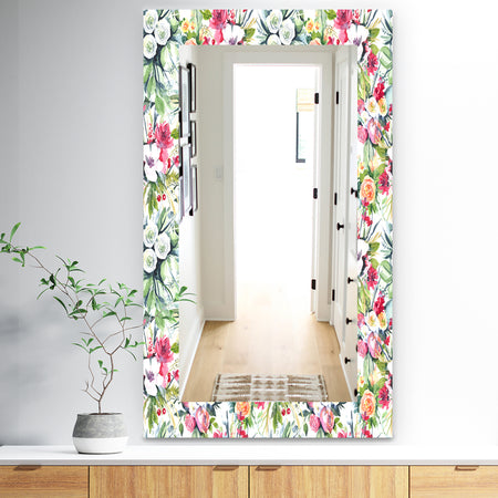 Pink Blossom 2 - Traditional Mirror - Frameless Wall Mirror