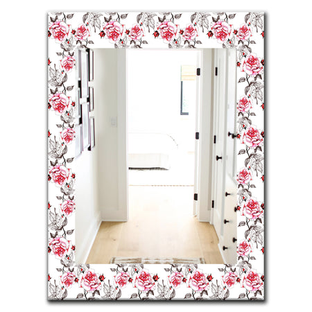 Pink Blossom 3 - Farmhouse Mirror - Vanity Mirror