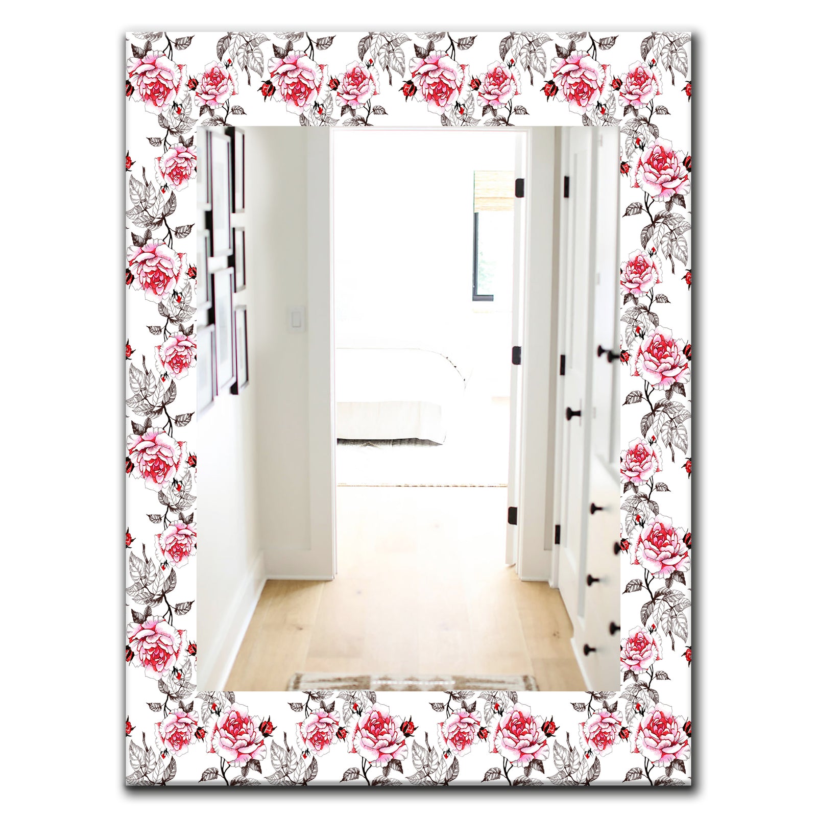 Pink Blossom 3 - Farmhouse Mirror - Vanity Mirror