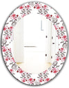 Pink Blossom 3 - Farmhouse Mirror - Oval or Round Wall Mirror