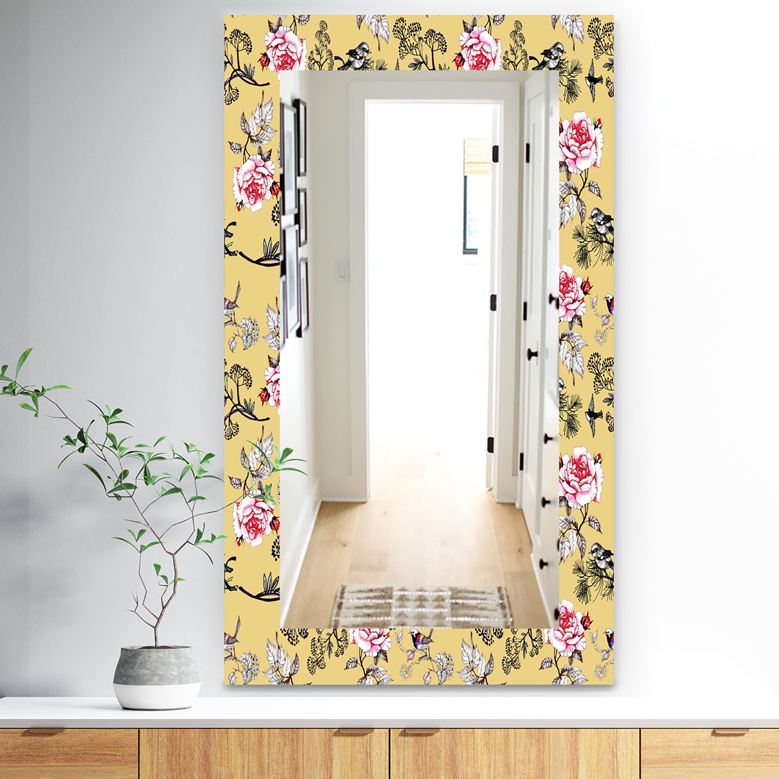 Pink Blossom 4 - Traditional Mirror - Wall Mirror