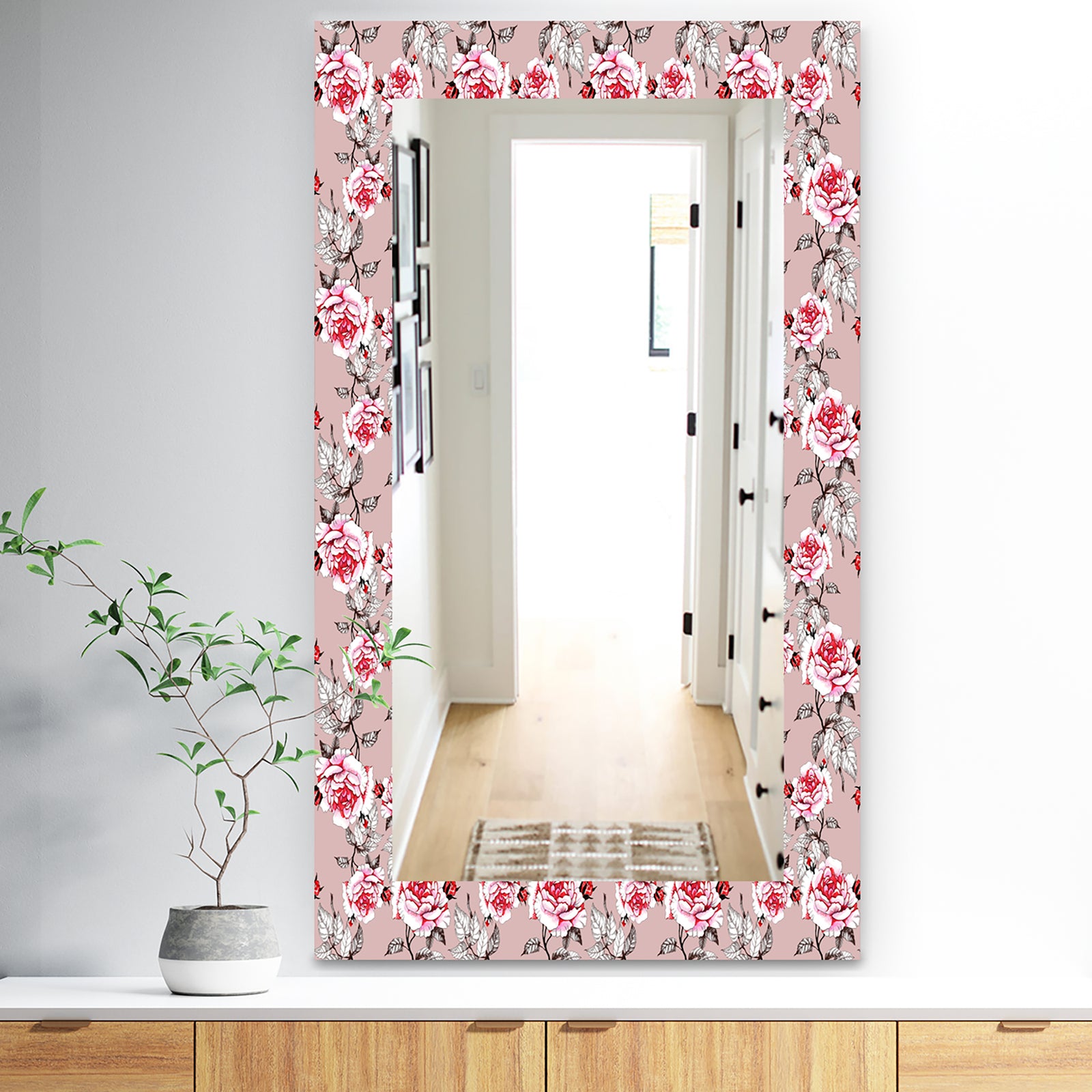 Pink Blossom 5 - Traditional Mirror - Vanity Mirror
