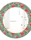 Green Flowers 1 - Traditional Mirror - Frameless Oval or Round Wall Mirror