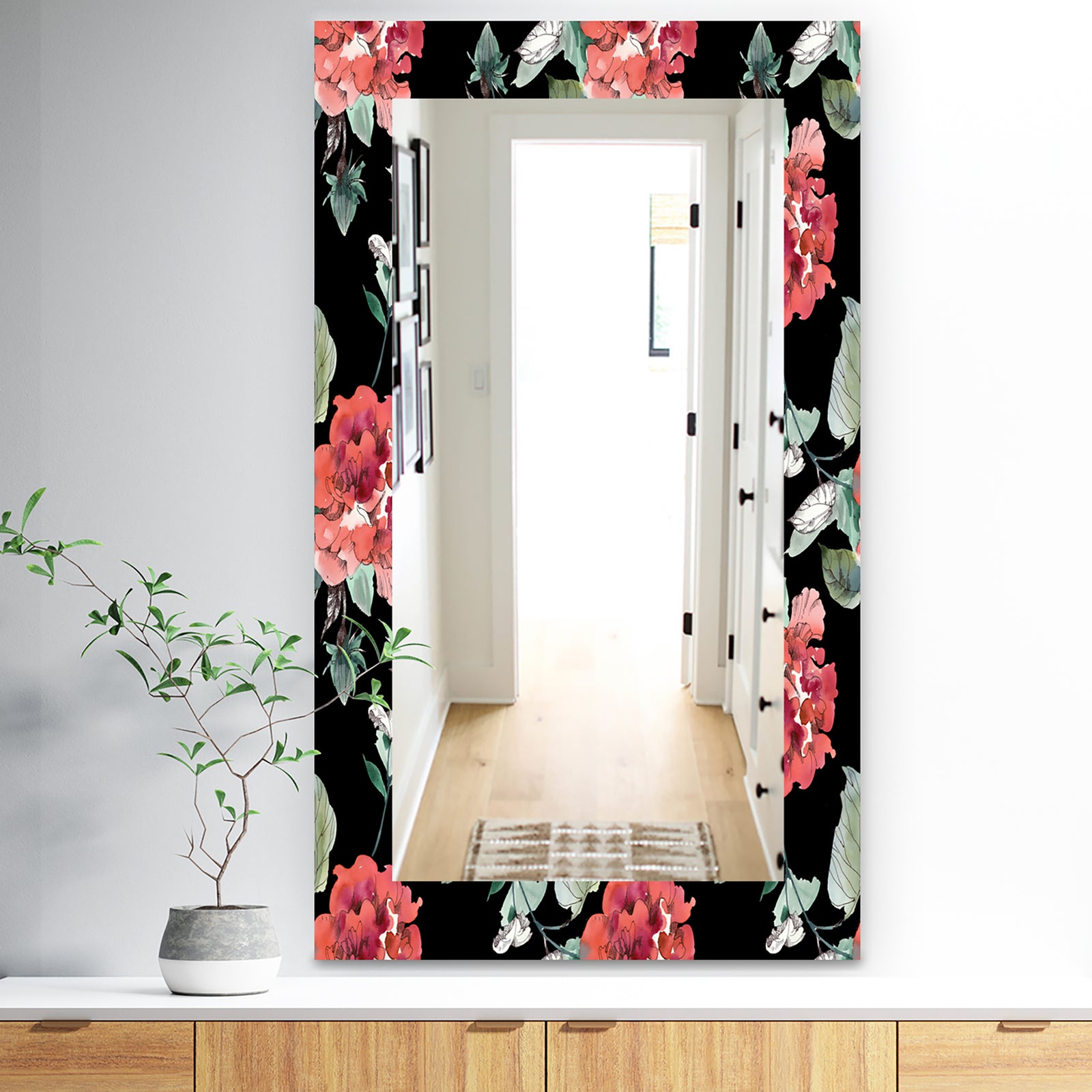 Obsidian Bloom 1 - Traditional Mirror - Vanity Mirror