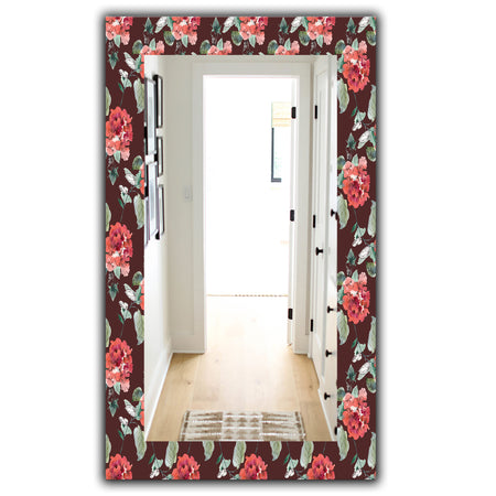 Obsidian Bloom 2 - Traditional Mirror - Wall Mirror