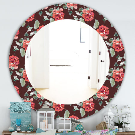 Obsidian Bloom 2 - Traditional Mirror - Oval or Round Wall Mirror