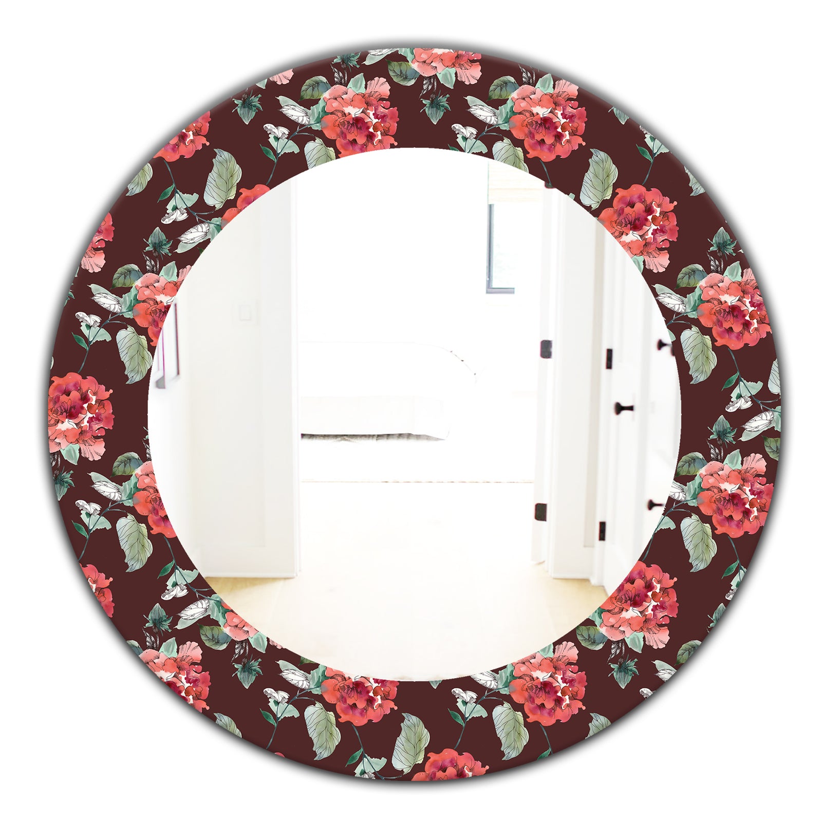 Obsidian Bloom 2 - Traditional Mirror - Oval or Round Wall Mirror