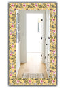 Floral and Birds In Yellow - Traditional Mirror - Frameless Vanity Mirror