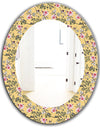 Floral and Birds In Yellow - Traditional Mirror - Oval or Round Wall Mirror