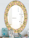 Floral and Birds In Yellow - Traditional Mirror - Oval or Round Wall Mirror