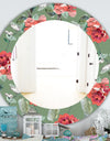 Green Flowers 2 - Traditional Mirror - Oval or Round Wall Mirror