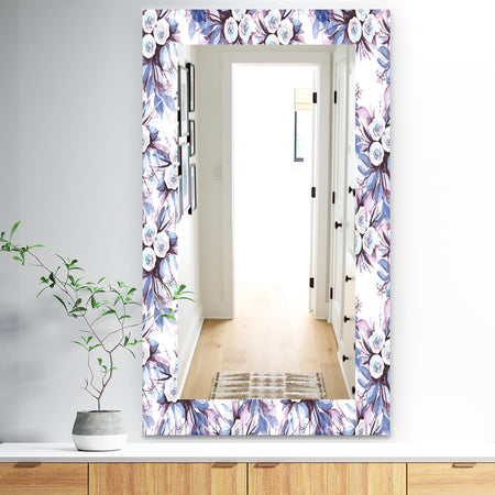 Purple Bloom 1 - Traditional Mirror - Frameless Wall Mirror